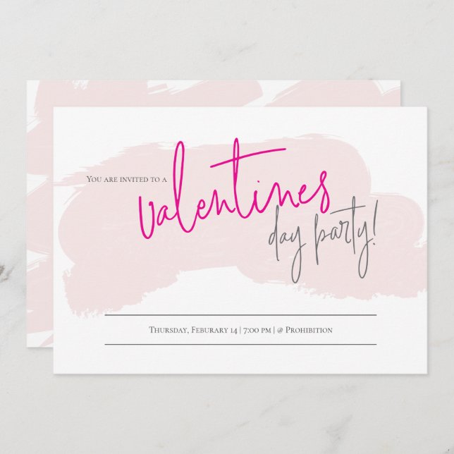 Valentines Party Invitation | Valentines Day (Front/Back)
