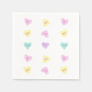 Valentine's Party Watercolor Heartz BFF Napkins