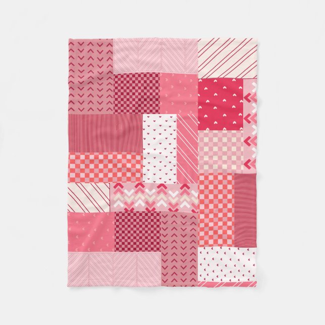 Valentine's Patchwork  Fleece Blanket (Front)