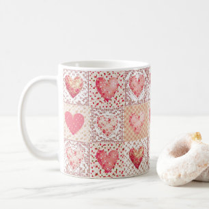 Valentine's Patchwork Heart Coffee Mug