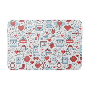 Valentine's Pattern bath mats