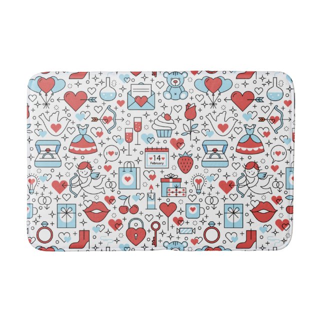 Valentine's Pattern bath mats (Front)