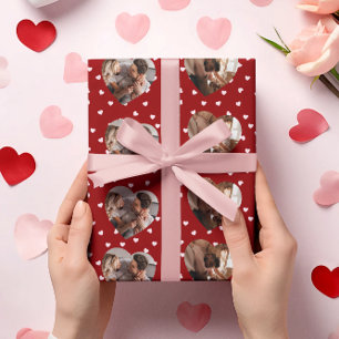 Valentines Photo Hearts Collage   Personalised Wrapping Paper