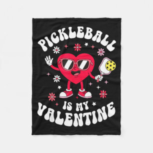 Valentines pickleball is valentines day heart wome fleece blanket