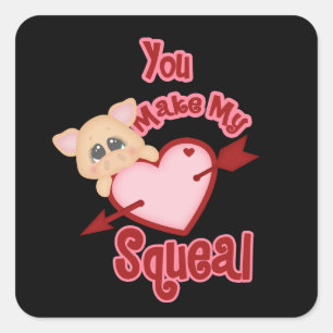 Valentine's Pig Holiday love sticker
