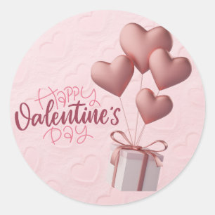 Valentine's Pink Balloons Sticker