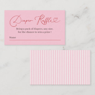Valentines Pink Diaper Raffle Girl Baby Shower Enclosure Card