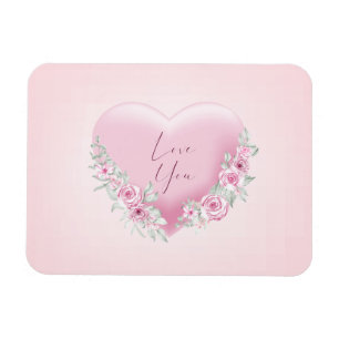 Valentines Pink Heart Magnet