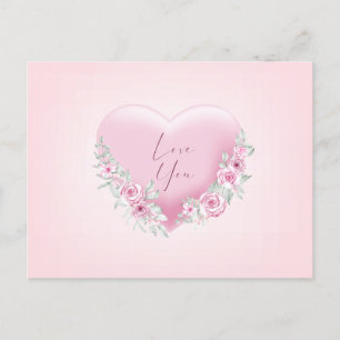 Valentines Pink Heart Postcard