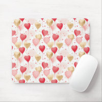 Valentine's Pink Red and Gold Heart Balloons
