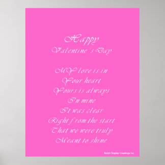 Valentine's poem for my partner poster