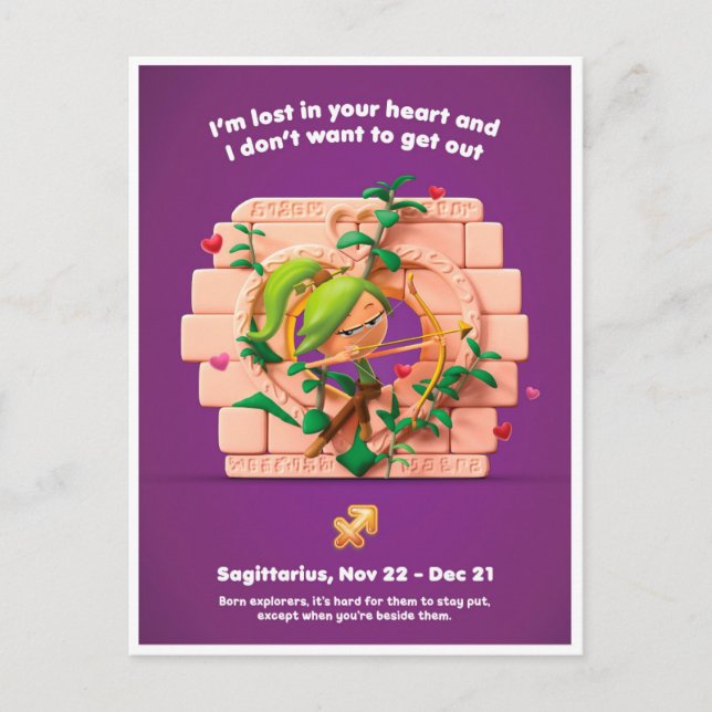 Valentine's Postcard for Sagittarius (Front)