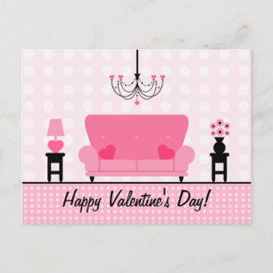 Valentine's Postcard - Pink Living Room