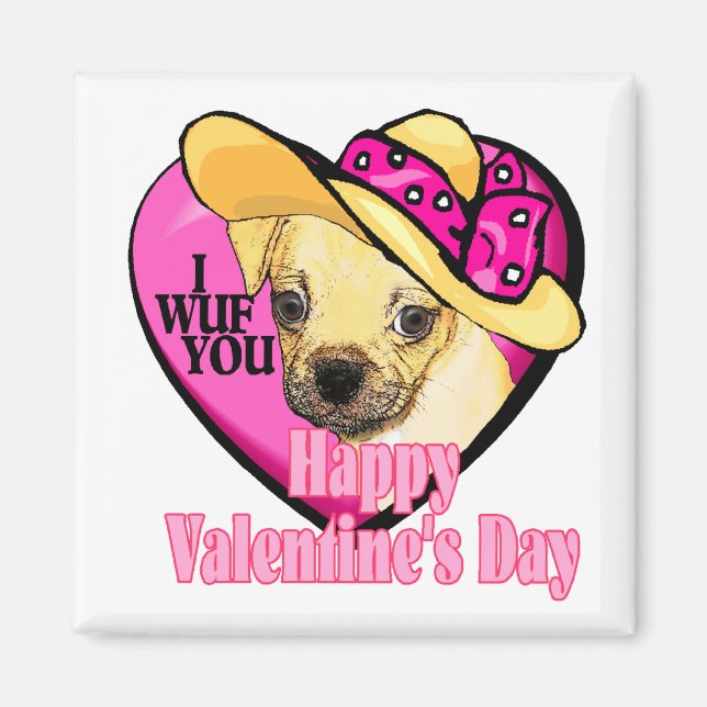 Valentines Puggle Magnet (Front)