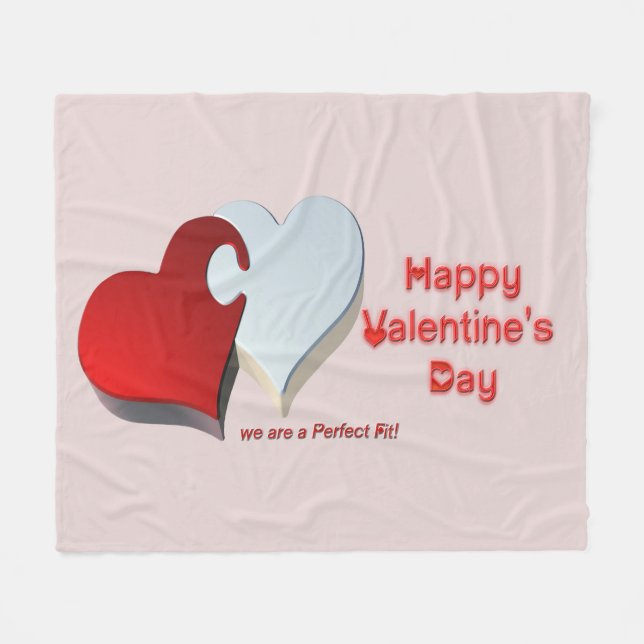 Valentine's Puzzle Fleece Blanket (Front (Horizontal))