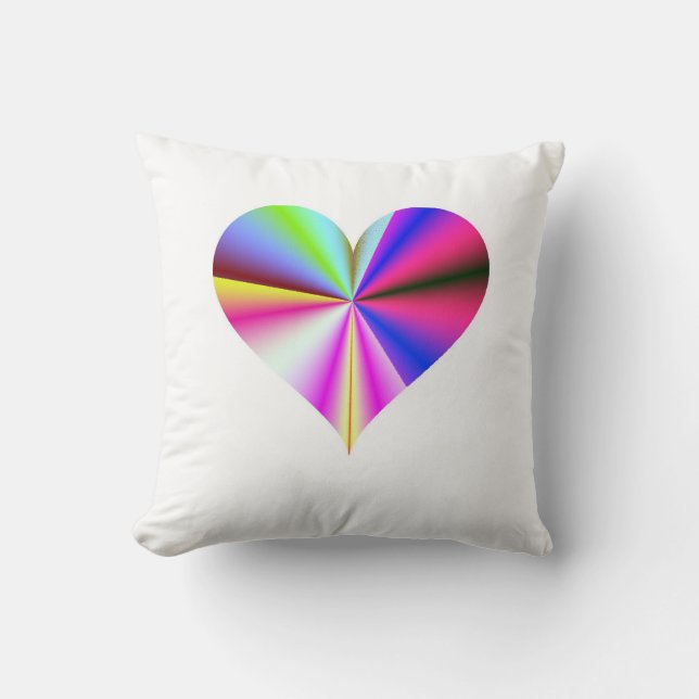 Valentines Rainbow Heart Cushion (Front)