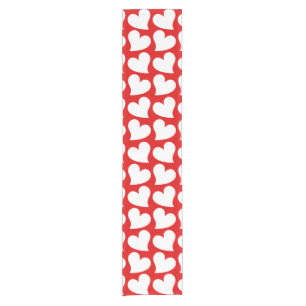 VALENTINES RED AND WHITE HEARTS VALENTINE SHORT TABLE RUNNER