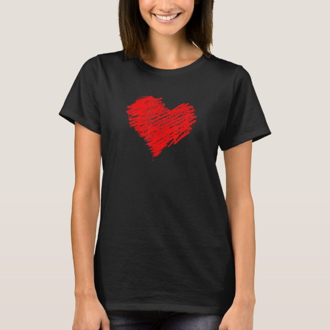 VALENTINE'S RED CHALK HEART T-Shirt (Front)