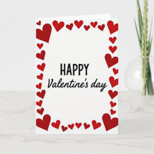 Valentines Red Heart Border Matte Card