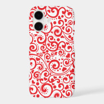 Valentines - Red Hearts and Swirls Seamless