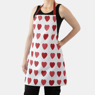 Valentines Red Hearts Valentines  Apron