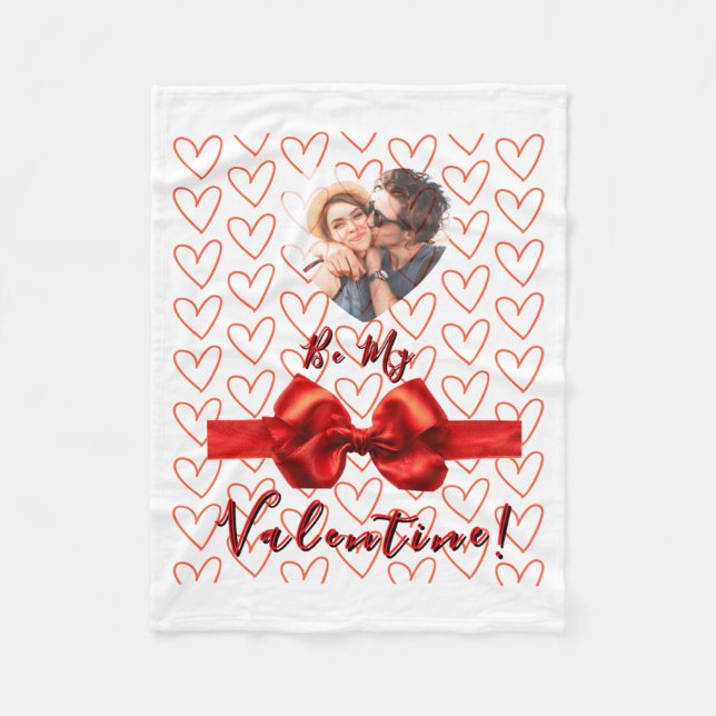 Valentines Red Nk Izable Photo  Fleece Blanket (Front)