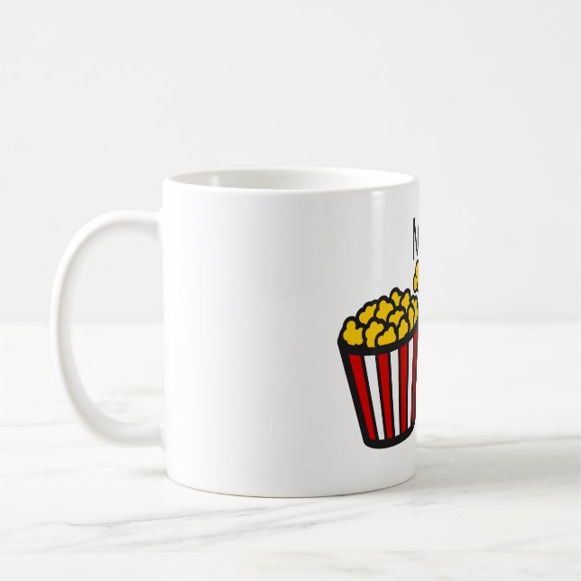 Valentines, retro 50's cinema popcorn design coffee mug (Left)