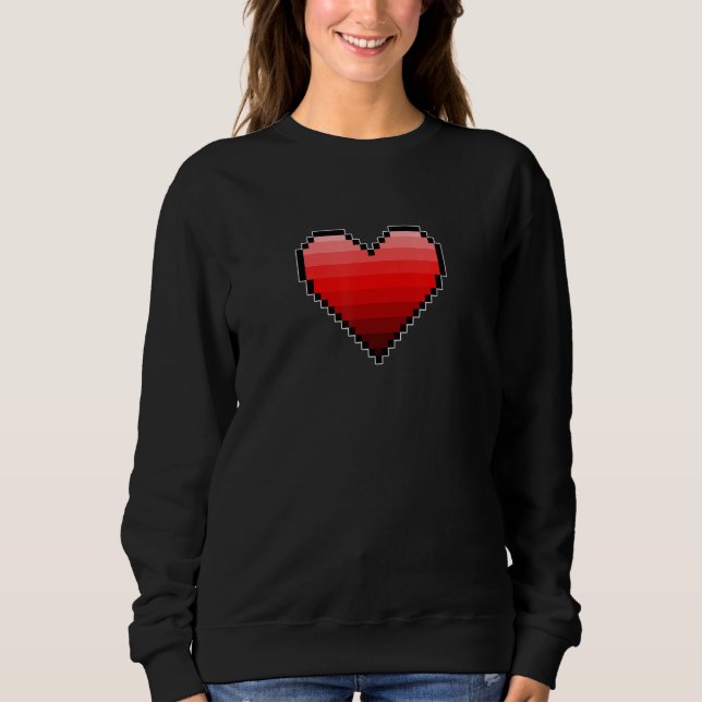 VALENTINE'S RETRO 8 BIT HEART 1 SWEATSHIRT (Front)