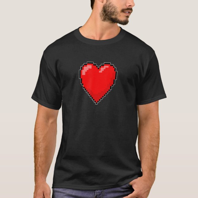 VALENTINE'S RETRO 8 BIT HEART T-Shirt (Front)
