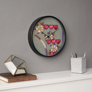 Valentine's  retro For you me Clock