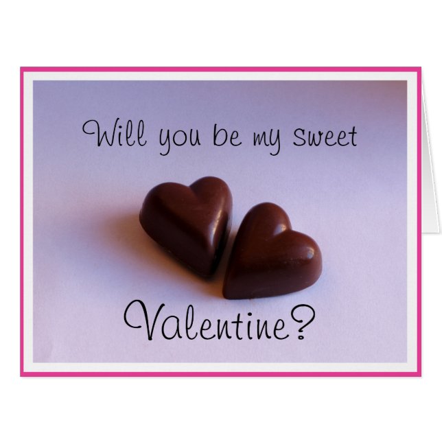 Valentines Romantic Sweet Chocolate Hearts anyText (Front Horizontal)