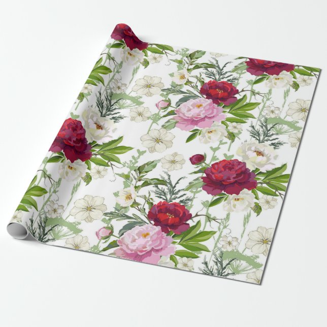 Valentine's Roses  Wrapping Paper (Unrolled)