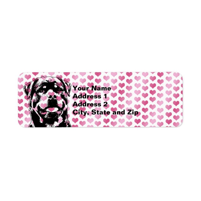 Valentines - Rottweiler Silhouette Return Address Label (Front)
