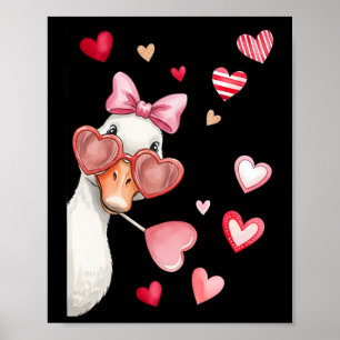Valentines Silly Goose Got Too Silly Xoxo Hearts G Poster