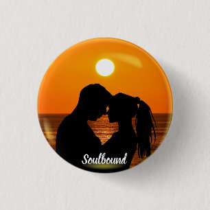 Valentines Soulbound Couple Custom Photo & Text 3 Cm Round Badge