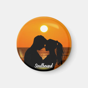 Valentines Soulbound Couple Custom Photo & Text Magnet