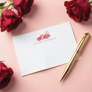 Valentine's Special Delivery Red Watercolor Truck Card