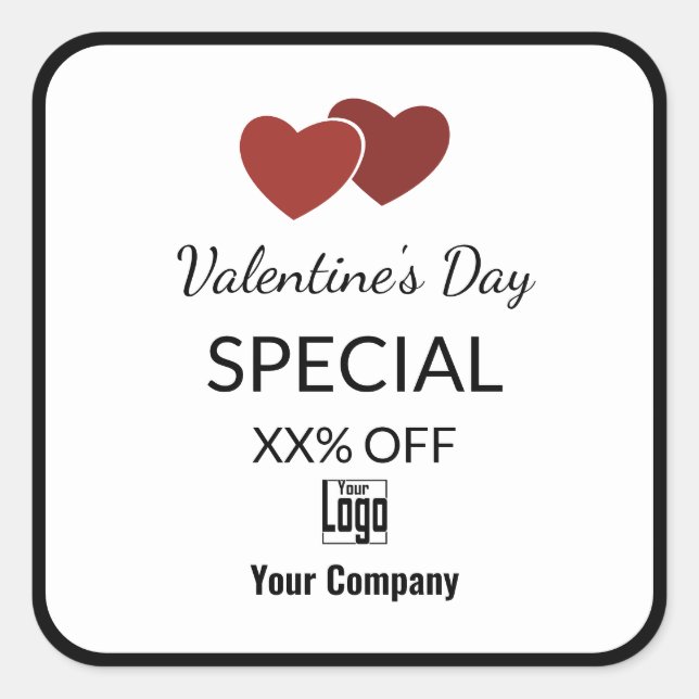 Valentine's Special Marketing Items Black White Square Sticker (Front)