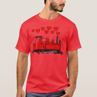 Valentines Steam Train Wedding Anniversary Railroa T-Shirt