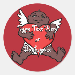 Valentine's Sticker African Cupid Sticker Custom