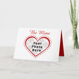 Valentine's Stitched Heart Photo/Your Text Holiday Card