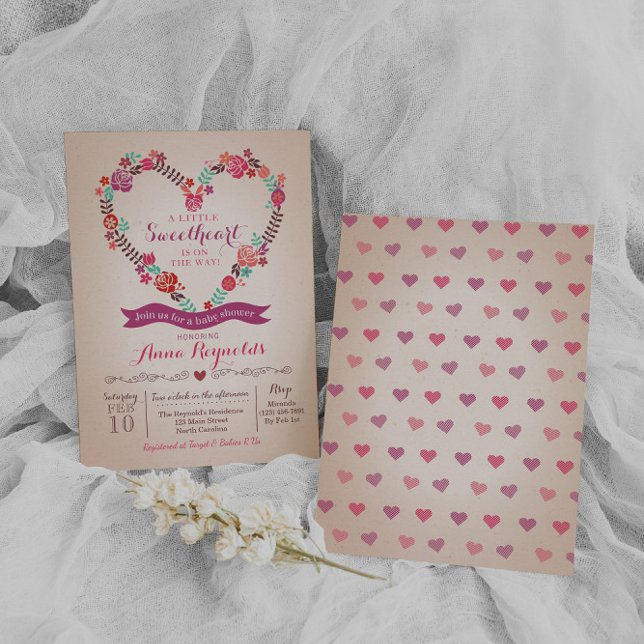 Valentine's Sweet Heart Baby Shower Invitation (Creator Uploaded)