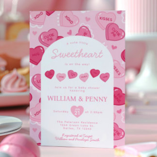 Valentines Sweetheart Candy Baby Shower Invitation