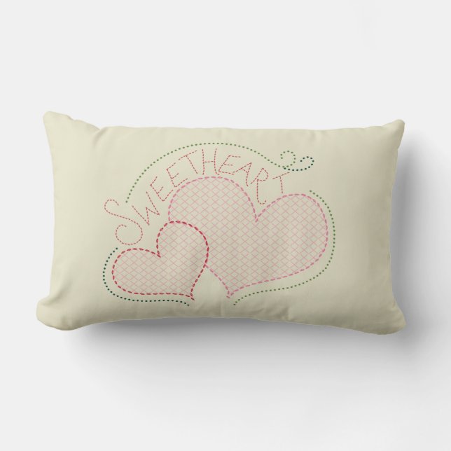 Valentine's Sweetheart Cross Stitch Pillow (Front)