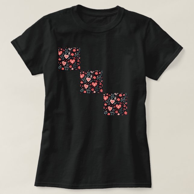 Valentine's t-shirt with heart flowers (Design Front)