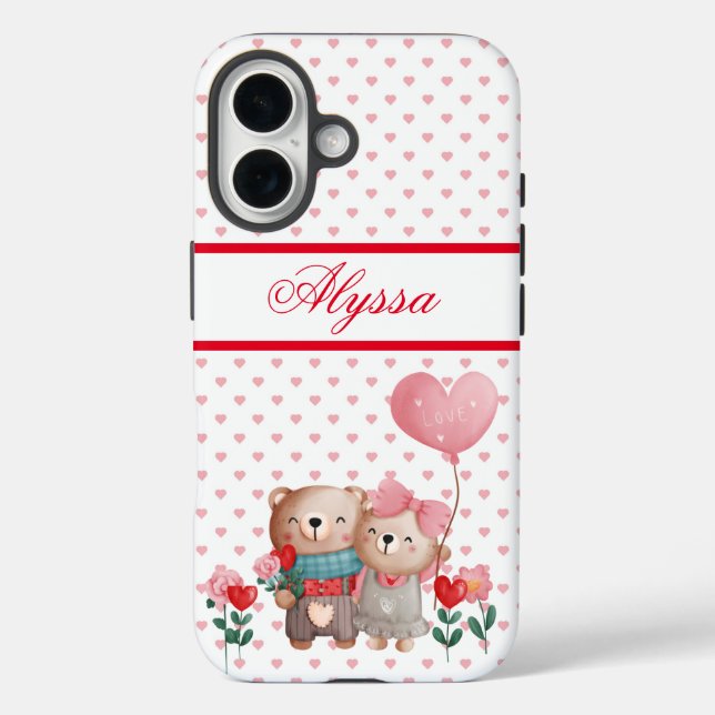 Valentines Teddy Bear Couple in Love Case-Mate   iPhone Case (Back)