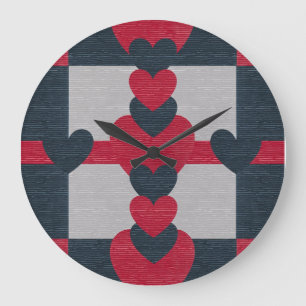 Valentine's Texture Design Large Clock