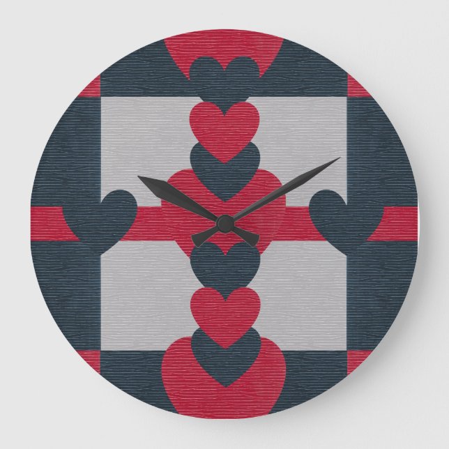 Valentine's Texture Design Large Clock (Front)
