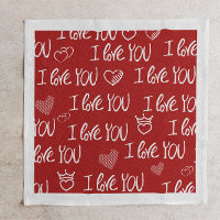 Valentine's theme Red White I love You Pattern