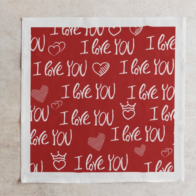 Valentine's theme Red White I love You Pattern Napkin (Creator Uploaded)